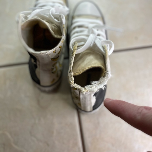 Rare Banksy Thinker Monkey Bananas Design Converse Men 5 woman’s 7 - Picture 5 of 10